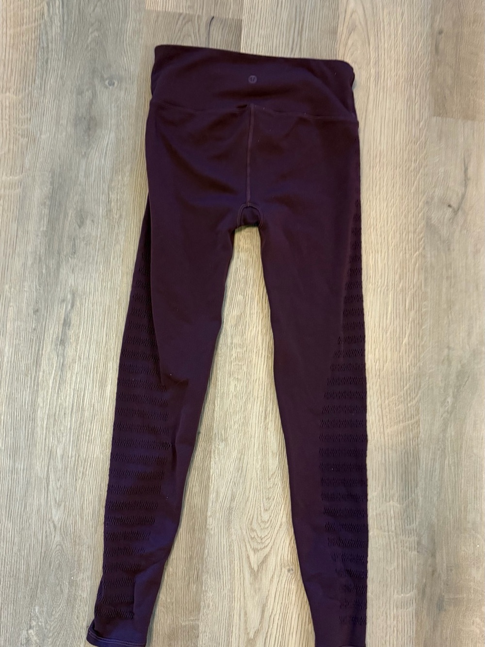 Lululemon Burgundy High Rise Mesh Panel Leggings Size 4 Yoga Pants